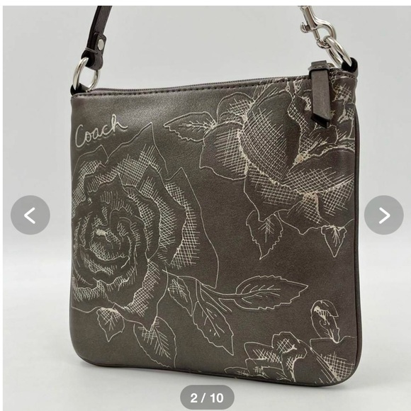 Coach Tan Floral Crossbody Bag w/Wallet - Picture 2 of 9